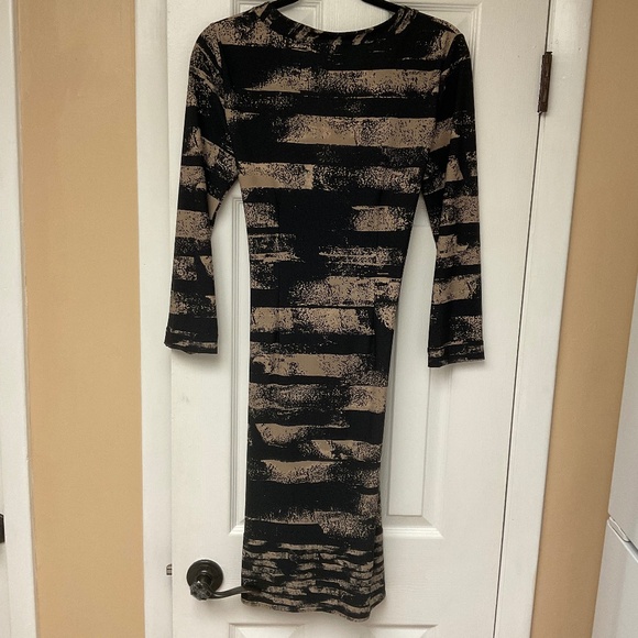 BCBGMaxAzria Black Wrap Mini Dress Size M - Picture 4 of 8